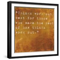 Inspirational Quote By John Wooden On Earthy Brown Background-nagib-Framed Premium Giclee Print