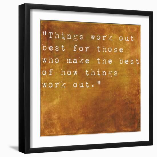 Inspirational Quote By John Wooden On Earthy Brown Background-nagib-Framed Art Print