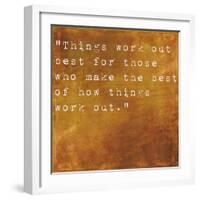 Inspirational Quote By John Wooden On Earthy Brown Background-nagib-Framed Art Print