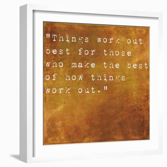 Inspirational Quote By John Wooden On Earthy Brown Background-nagib-Framed Art Print