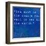 Inspirational Quote By Mahatma Ghandi On Earthy Blue Background-nagib-Framed Art Print