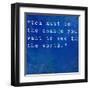 Inspirational Quote By Mahatma Ghandi On Earthy Blue Background-nagib-Framed Art Print