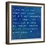 Inspirational Quote By Napoleon Hill On Earthy Blue Background-nagib-Framed Art Print