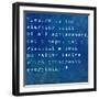 Inspirational Quote By Napoleon Hill On Earthy Blue Background-nagib-Framed Art Print