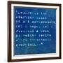 Inspirational Quote By Napoleon Hill On Earthy Blue Background-nagib-Framed Art Print