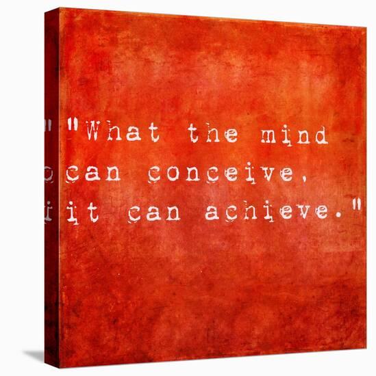 Inspirational Quote By Napoleon Hill On Earthy Red Background-nagib-Stretched Canvas