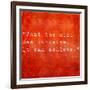 Inspirational Quote By Napoleon Hill On Earthy Red Background-nagib-Framed Art Print