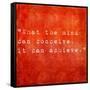 Inspirational Quote By Napoleon Hill On Earthy Red Background-nagib-Framed Stretched Canvas