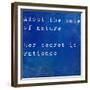 Inspirational Quote By Ralph Waldo Emmerson On Earthy Blue Background-nagib-Framed Premium Giclee Print