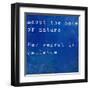 Inspirational Quote By Ralph Waldo Emmerson On Earthy Blue Background-nagib-Framed Art Print