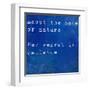 Inspirational Quote By Ralph Waldo Emmerson On Earthy Blue Background-nagib-Framed Art Print