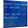 Inspirational Quote By Ralph Waldo Emmerson On Earthy Blue Background-nagib-Mounted Art Print