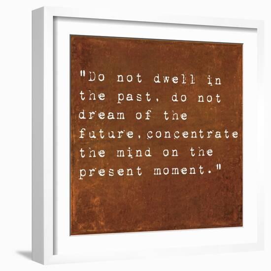 Inspirational Quote By Siddhartha Gautama (The Buddha) On Earthy Background-nagib-Framed Art Print