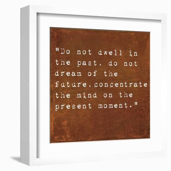 Inspirational Quote By Siddhartha Gautama (The Buddha) On Earthy Background-nagib-Framed Art Print