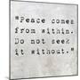 Inspirational Quote By Siddhartha Gautama (The Buddha) On Earthy Background-nagib-Mounted Art Print