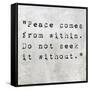 Inspirational Quote By Siddhartha Gautama (The Buddha) On Earthy Background-nagib-Framed Stretched Canvas