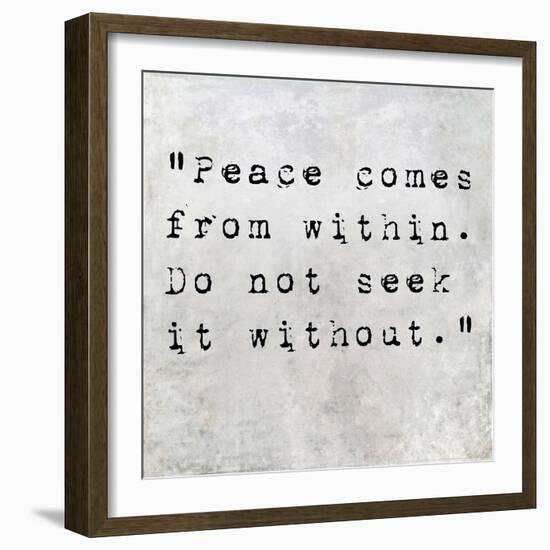 Inspirational Quote By Siddhartha Gautama (The Buddha) On Earthy Background-nagib-Framed Art Print