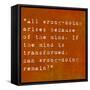 Inspirational Quote By Siddhartha Gautama (The Buddha) On Earthy Background-nagib-Framed Stretched Canvas