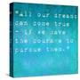 Inspirational Quote By Walt Disney On Earthy Background-nagib-Stretched Canvas