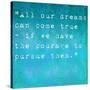 Inspirational Quote By Walt Disney On Earthy Background-nagib-Stretched Canvas