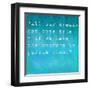 Inspirational Quote By Walt Disney On Earthy Background-nagib-Framed Art Print