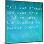 Inspirational Quote By Walt Disney On Earthy Background-nagib-Mounted Art Print