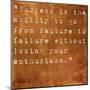 Inspirational Quote By Winston Churchill On Earthy Brown Background-nagib-Mounted Art Print