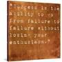 Inspirational Quote By Winston Churchill On Earthy Brown Background-nagib-Stretched Canvas