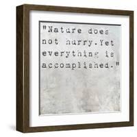 Inspirational Quote Lao Tzu By On Earthy Background-nagib-Framed Art Print