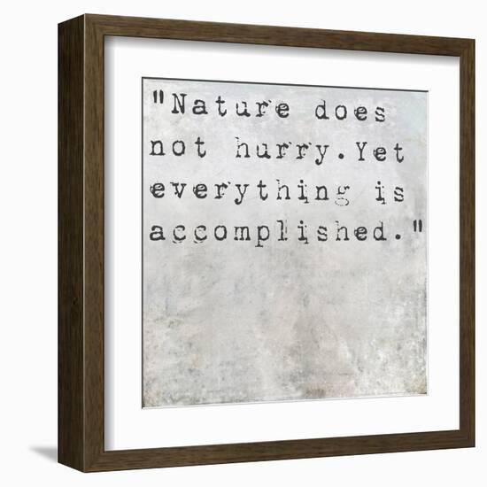 Inspirational Quote Lao Tzu By On Earthy Background-nagib-Framed Art Print