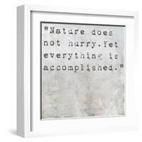 Inspirational Quote Lao Tzu By On Earthy Background-nagib-Framed Art Print