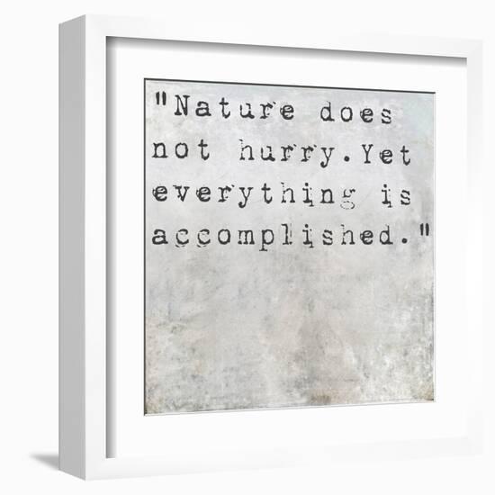 Inspirational Quote Lao Tzu By On Earthy Background-nagib-Framed Art Print