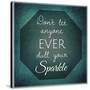 Inspirational Typographic Quote - Don't Let Anyone Ever Dull Your Sparkle-melking-Stretched Canvas