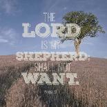 Psalm 23 The Lord is My Shepherd - B&W Field-Inspire Me-Laminated Art Print