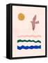 Inspired by Matisse, Abstract Art of Birds and Organic Shapes in a Trendy Minimalist Style. Vector-ANASTASIIA DMITRIEVA-Framed Stretched Canvas