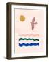 Inspired by Matisse, Abstract Art of Birds and Organic Shapes in a Trendy Minimalist Style. Vector-ANASTASIIA DMITRIEVA-Framed Photographic Print