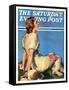 "Inspired by Poetry," Saturday Evening Post Cover, August 24, 1935-Guy Hoff-Framed Stretched Canvas