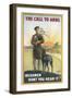 Inspiring Recruitment Poster Encouraging Irish Men to Answer the Call to Arms and Join Up-null-Framed Photographic Print