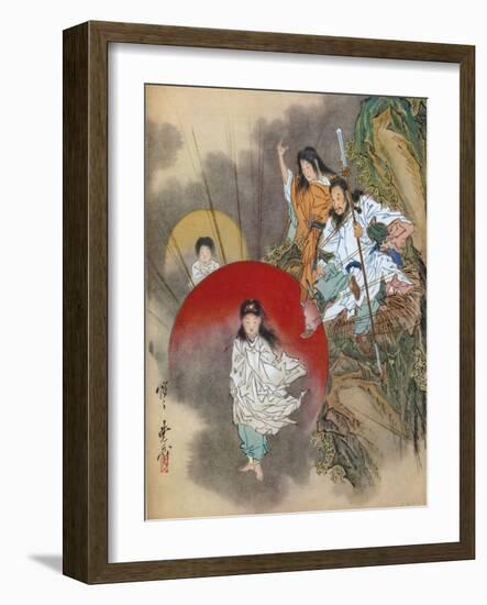 Installation of the Sun Goddess, 1925-Kawanabe Kyosai-Framed Giclee Print