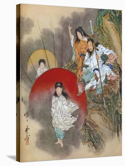 Installation of the Sun Goddess, 1925-Kawanabe Kyosai-Stretched Canvas
