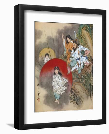 Installation of the Sun Goddess, 1925-Kawanabe Kyosai-Framed Giclee Print