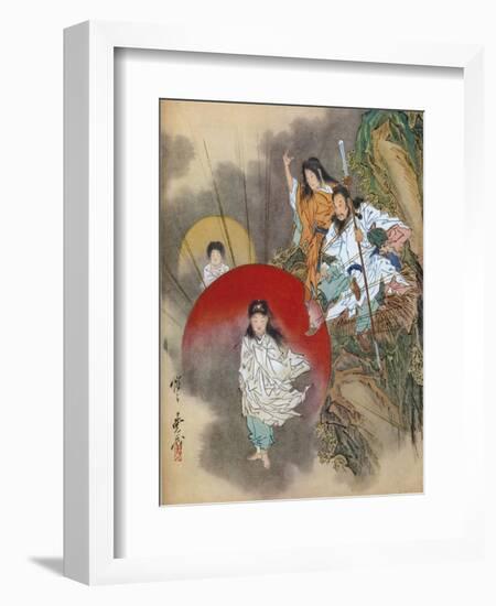 Installation of the Sun Goddess, 1925-Kawanabe Kyosai-Framed Giclee Print