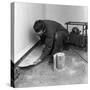 Installing a Damp Proof Course in a House in Goldthorpe, South Yorkshire, 1957-Michael Walters-Stretched Canvas