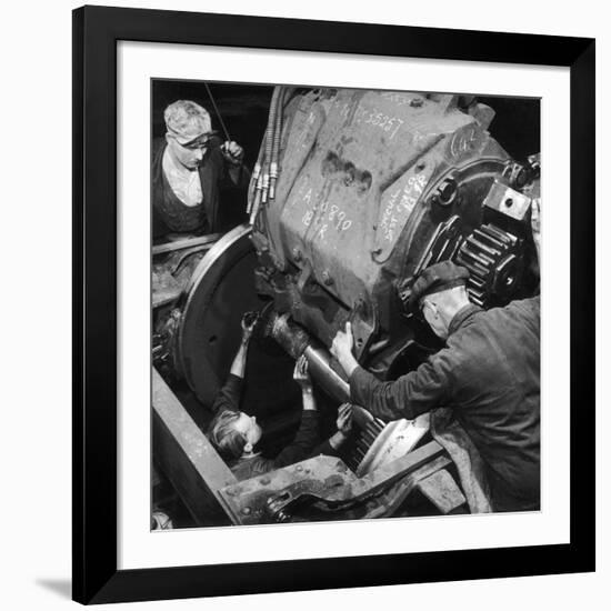 Installing an Engine for a Diesel Locomotive-Heinz Zinram-Framed Photographic Print