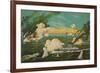 Instant Sinking of the Ships in the Great Sea Battle at Lushun Bay-null-Framed Art Print