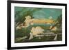 Instant Sinking of the Ships in the Great Sea Battle at Lushun Bay-null-Framed Art Print