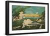 Instant Sinking of the Ships in the Great Sea Battle at Lushun Bay-null-Framed Art Print