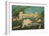 Instant Sinking of the Ships in the Great Sea Battle at Lushun Bay-null-Framed Art Print