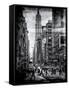 Instants of NY B&W Series - Urban Street Scene in Broadway - Canal Street - Manhattan - New York-Philippe Hugonnard-Framed Stretched Canvas