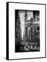 Instants of NY B&W Series - Urban Street Scene in Broadway - Canal Street - Manhattan-Philippe Hugonnard-Framed Stretched Canvas